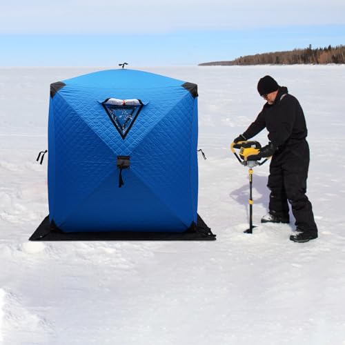 Carpa para pesca en hielo 1-2 personas, azul miniatura 4