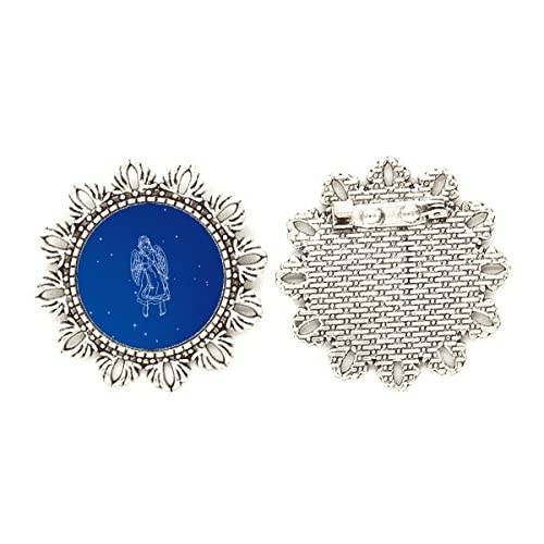 Broche de plata de Virgo Star Universe en tamaño medium para solapa
