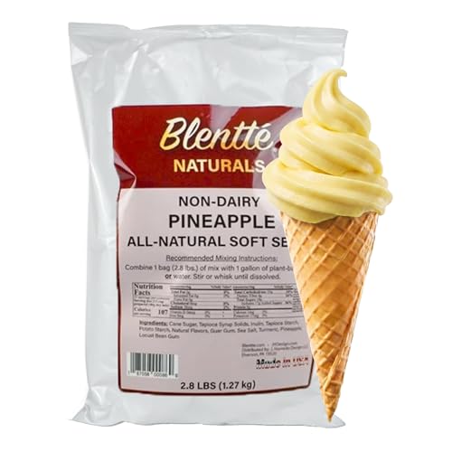 Blentte - Non-Dairy Pineapple Soft Serve Ice Cream Mix - All-Natural Vegan Powder for Creamy Homemade Dessert Delights - Ideal for Ice Cream Machines - Easy Starter Kit - 107 Calories - 2.8 lbs