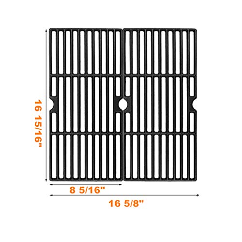 Safbbcue 16 15/16" Cooking Grates For Charbroil 463250210, 463250211, 463250212, 463251413, 463251414, 466251413, 463250511, Cast Iron Grill Cooking Grids, 2 Pack #TOP1