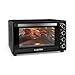 KLARSTEIN Masterchef 60 Mini Horno Electrico de sobremesa 60L, 2000W, 100-230°C, asador giratorio, función de circulación de aire, temporizador, puerta doble cristal, acero inoxidable, Negro