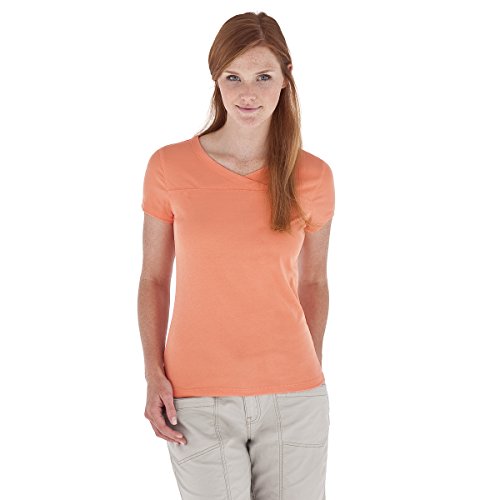 Royal Robbins Women's Endeavor Short Sleeve Crossover Top, Nectar, X-Large