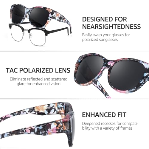 TJUTR Oversized Fit Over Sunglasses for Women Trendy Polarized Sun Glasses Over Prescription Glasses with UV400 Protection3