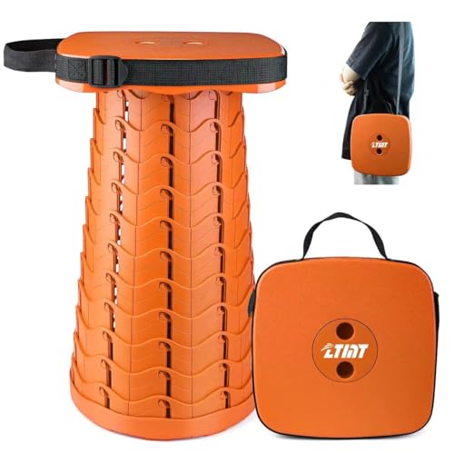 Image of Upgraded Folding Stool - 485lbs Load Capacity,Telescopic Stool,Portable Collapsible Seat for Camping,Fishing,Hiking,Travel