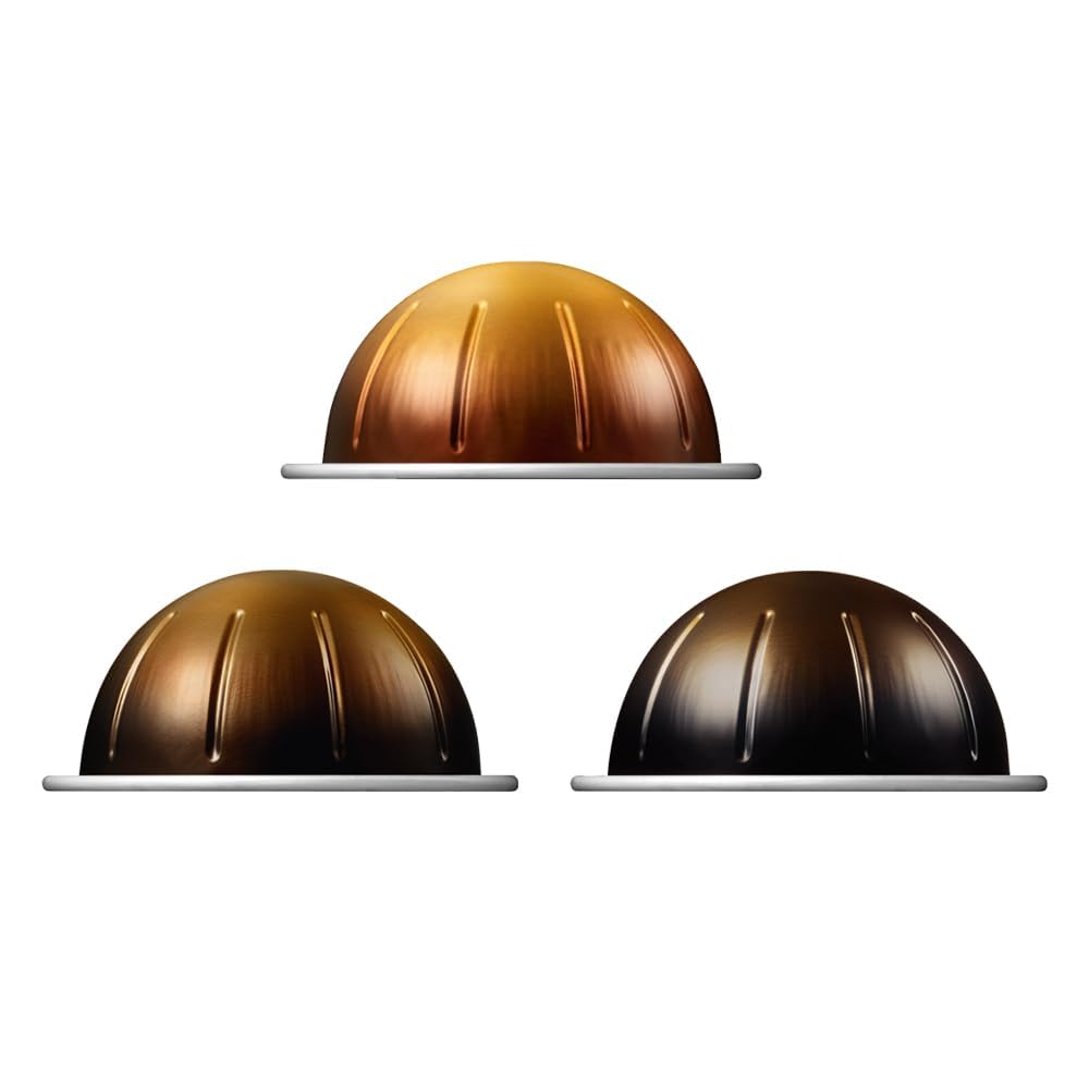 Recyclable Coffee Capsules – Compatible with VertuoLine Machines – Aluminum Pods for Double Espresso: Dolce, Scuro, Chiaro