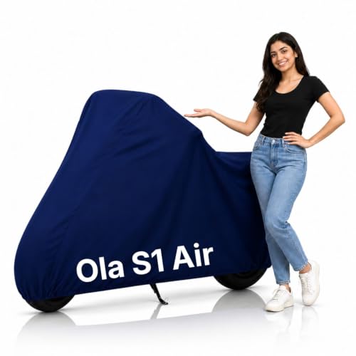 Image of Ultra-Protect Scooty Body Cover for Ola S1 Air Cover| 100% Waterproof, Dustproof & Scratch Resistant | Heavy Duty Two Wheeler Covers with UV Protection, Heat Resistant | All Weather (Blue)