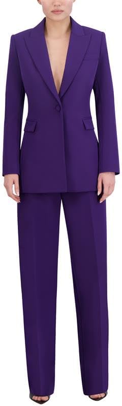 BCBGMAXAZRIA Womens Long Sleeve V Neck Single Breasted Blazer Jacket - Image 3