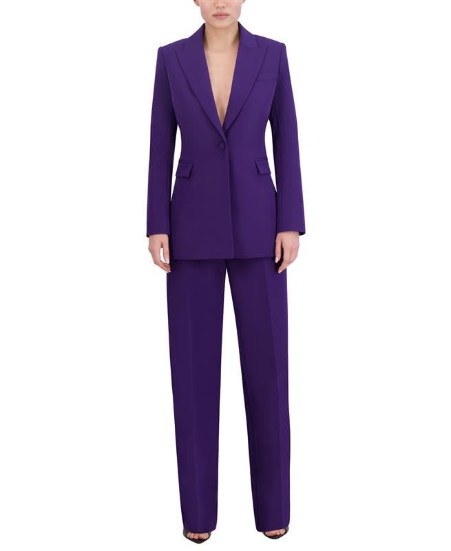 BCBGMAXAZRIA Womens Long Sleeve V Neck Single Breasted Blazer Jacket3