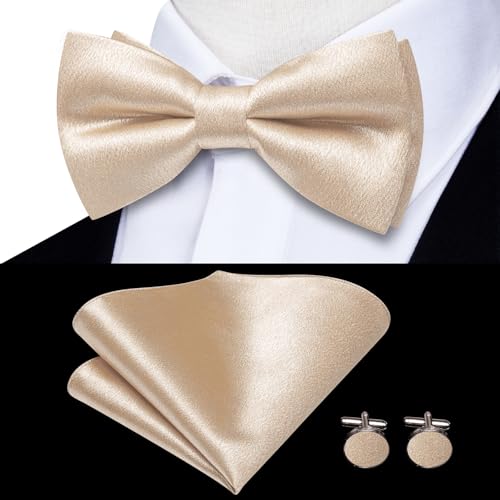 Image of Dubulle Suspender and Bow Tie for Men Paisley Solid Mens Suit Braces Pretied Bowtie and Handkerchief Cufflinks Formal Wedding