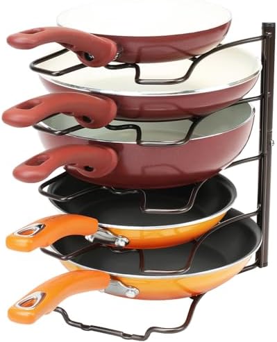 Deco Brothers Pan Organizer Rack for Kitchen Cabinet and Counter,...