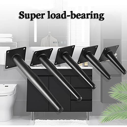 YHBZ 4 Pezzi Gambe per mobili Ferro Nero Piedini