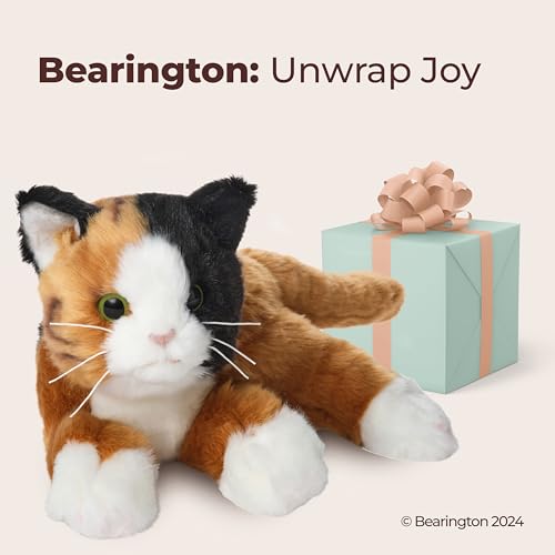 Image of Bearington Callie Stuffed Cat Animal - 15 inch Realistic Calico Cat Plushies - Kitty Stuffed Animal with Soft Fur and Lifelike Details - Adorable, Cuddly Kitten Plush Gift for Kids and Toddlers