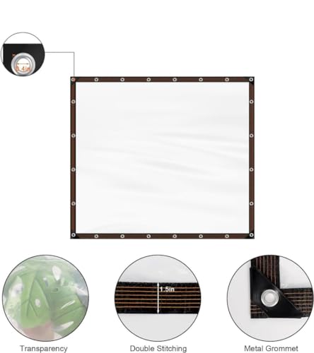 Clear Tarps Heavy Duty Waterproof Outdoor Transparent Cover for Greenhouse Garden Patio Chicken Coop Plant,8x10 - Thumbnail 3
