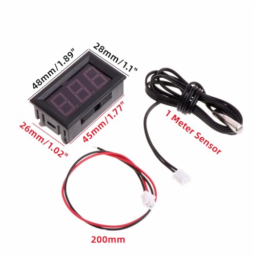 Termómetro para incubadora digital LED con sensor de temperatura exterior 5V 5