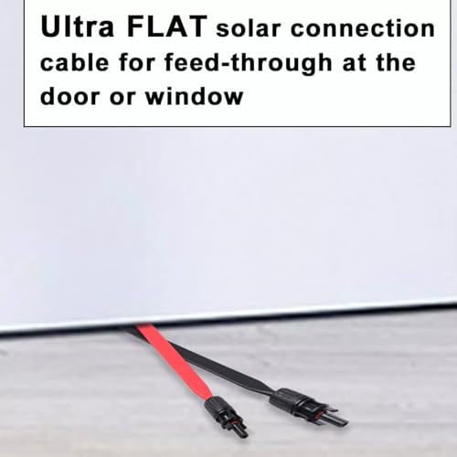 Solarkabel Fensterdurchführung 6mm² Flachkabel PV Kabel für Balkonkraftwerk 35cm, PV Solarkabel MC Fensterdurchführung Flexibel, 1 Paar