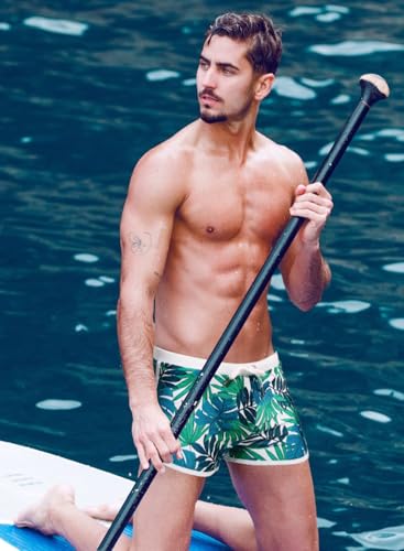 MIZOK Mens Quick Dry Square Leg Swim Shorts Boxer Brief Beach Swimsuit Trunk 6