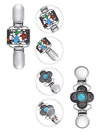 Image of Hicarer 6 Pieces Vintage Shirt Dress Cardigan Clip, Waist Clip for Women, Sweater Shawl Brooch Jacket for Clothing