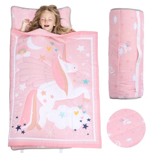 Poemuphi Toddler Nap Mat - Magical Unicorn Design With Removable Pillow And Soft Blanket, Slumber Bag For Girls' Daycare, Preschool, Travel, And Camping #TOP18