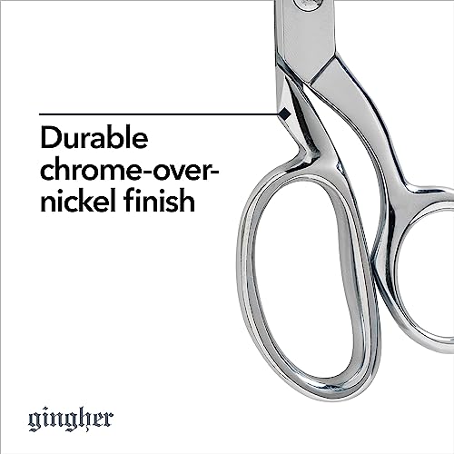 Gingher Dressmaker's Fabric Scissors - 8" Stainless Steel Shears - Sharp Knife Edge Fabric Scissors With Protective Sheath #TOP3