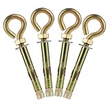 Napredak 3/8' x 4-5/16' Shoulder eyebolts Anchor, Expansion Sleeve Bolt with Ring, Carbon Steel Concrete Wall Brick Cement Anchor Bolts Fastener (4 pcs)