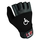 BTR BORN TO RACE Wheelchair Gloves Mobility Disability for Men and Women (All Black, S)