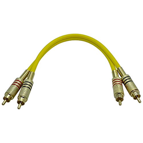 Cable de audio 2RCA a 2RCA amarillo Seismic Audio SAPRCA1-1 dual RCA macho de 1 pie