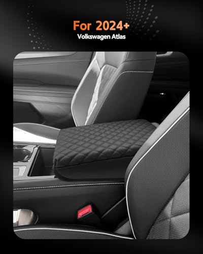 CDEFG for Volkswagen Atlas 2024 2025 Center Console Cover Armrest Box Cover for VW Atlas (SE, Peak Edition, SEL, Cross Sport, SEL Premium R-Line) Accessories Console Arm Rest Protector
