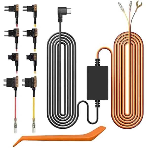 WOLFBOX Type-C Hardwire Kit dla G840S/G930/G840H/G850/G900 Czujnik Parkowaniade Monitor Parkowania z Wieloma Rozłącznikami Różnych Rozmiarów