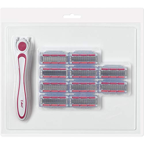 Bic Click 5 Soleil Women's Disposable Razor Refills, 5 Blades With A Moisture Strip For A Smoother Shave, 10 Cartridges Refill Only #TOP3