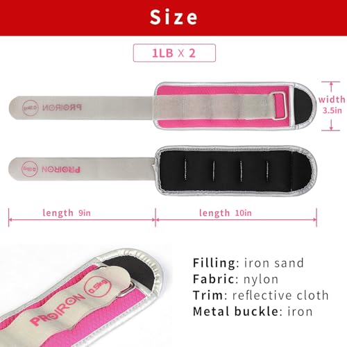 PROIRON Ankle Weights for Women, Leg Weights for Men, Ankle and Wrist Weights 2 LBS,Reflective Arm Weights for Jogging,Gymnastics,Aerobics by PROIRON - Used condition - Image 6