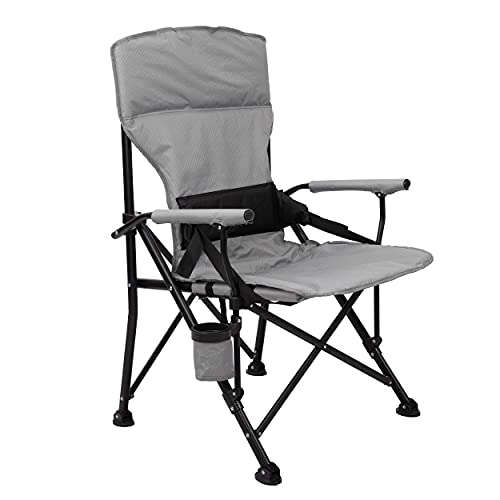 HOMECALL Camping-Klappstuhl 600D Polyester mit Rip-Stop-Schutz und Schaumstoffpolsterung - Grau