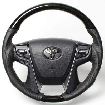 クラウンアスリート 210系 2012/12〜 ステアリング ブラックウッド ブラックステッチ