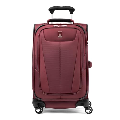 Travelpro Maxlite 5 Softside Expandable Luggage with 4 Spinner Wheels, Lightweight Suitcase, Men and Women, International, Burgundy, Carry-on 21-Inch