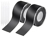 WUHEECOME 2 Rollen Selbstverschweißendes Isolierband Wasserfest 3 Meter Silikon Tape Reparaturband mit 10 Kabelbinder Silikonband Dichtungsband Reparaturklebeband Industrieband für Rohrschlauchlecks