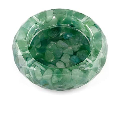 Yoption Green Aventurine Crystal Ashtray Decor Cover