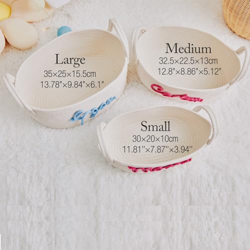 Cadeau de naissance personnalisé : panier de rangement brodé main - 8