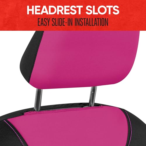 Image of Motor Trend AquaShield Waterproof Front Seat Covers, Pink Seat Covers for Cars - Neoprene Front Car Seats Cover, SUV Seat Covers Protector - Car Interior Cover for Auto, Trucks, & Dog Owners