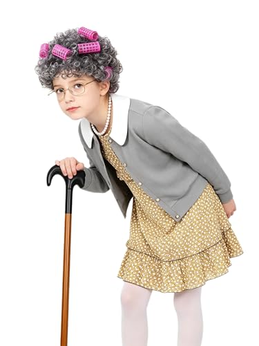 Robe grand-mère enfant : déguisement complet et rapide pour écolière
