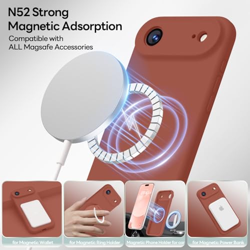 Image of LOVE 3000 Designed for iPhone Air Case, Premium Silicone [Compatible with Magsafe][Soft Anti-Scratch Microfiber Lining] Shockproof Protective Phone Case for Holsters 6.5 inch, Caramel