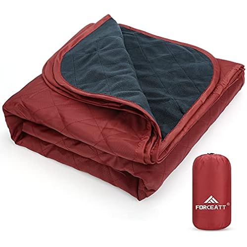 Forceatt Camping Blanket, 79" X 57" Large Outdoor Blanket, Sandproof, Waterproof for Outdoor Festivals, Beaches, Picnics, Stadium，Camping, Parks, Hiking, Travel, Family Suitable for 4 Seasons.