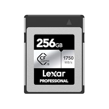 Lexar Scheda CFExpress professionale serie SILVER da 256 GB, scheda CFe di tipo B fino a 1750 MB/s in lettura, scheda CF adotta PCIe Gen3x2, scheda di memoria CF compatibile con DSLR, retromarcia con
