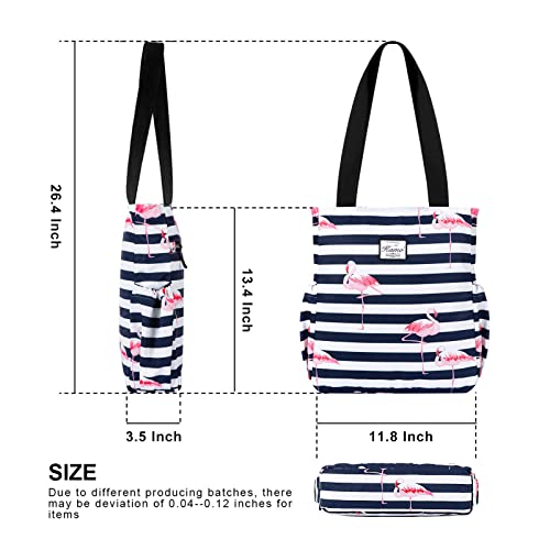 Image of KAMO Floral Tote Bag - Waterproof Lightweight Handbags Travel Shoulder Bag for Hiking Yoga Gym Swimming Travel Beach