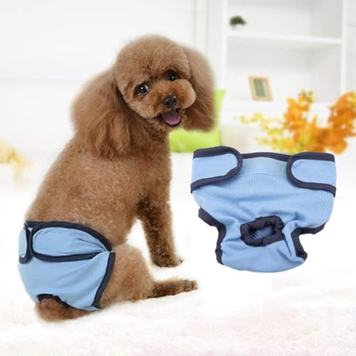 Image of Dog Underwear Flexible Physiological Pants Puppy Female Pet Sanitary Diaper for Small Medium Large Dogs (XL- Blue)