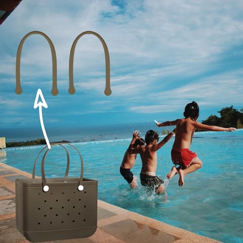 Image of Replacement Straps for Large Rubber Beach Bag, Replacement Handles with 4 Snaps for Rubber Beach Bag, EVA Bag Strap Replacement, Beach Bag Repair Kit