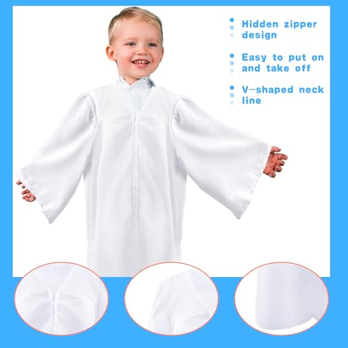 6 Disfraces Unisex Manto Mate para Coro de Niños Blanco miniatura 3