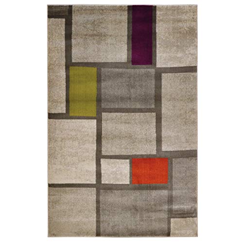 WBTAPPETI.IT Teppich Mondrian Wohnzimmer Modern Boho Mondrian Multi 120 x 160 Cover