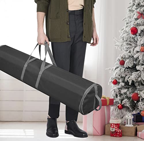 Propik Wrapping Paper Storage Bag | Gift Wrap Holder Organizer | 2 Pack Store Up To 48 Rolls 40 Inch Long | Heavy Duty 600D Oxford Material Holiday Container | Top & Side Handles (Black) #TOP4