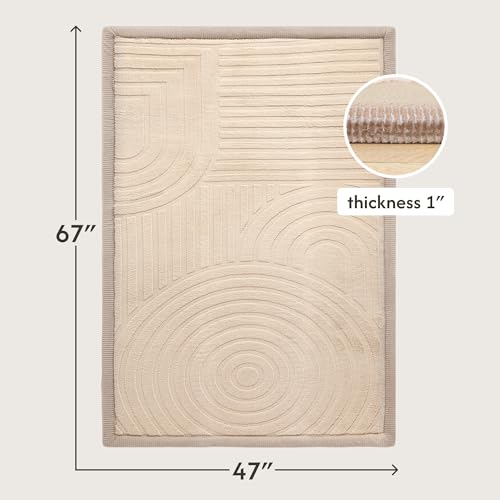 Image of Hakuna Matte CloudRise Baby Play Mat for Floor 47 inch x 67 inch Arches | Coral Velvet high-density foam Rug for Crawling & Cozy Play - Non-Slip, Water-Resistant, Easy-CareTummy Time Mat