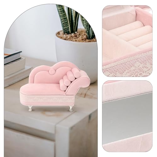 AKOOSY ミニチュア家具ソファ型ジュエリーボックス 小型宝箱 リング収納可能 軽量携帯用 女性 女の子向け インテリア兼用