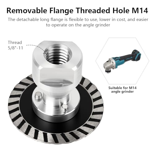 Image of Serplex 50mm Diamond Saw BIade for M14 Angle Grinder, Diamond Cup Wheel with RemovabIe FIange Engraving Cutting Disc for Grinding & Polishing Marble, Granite, Concrete, Ceramic & Glass